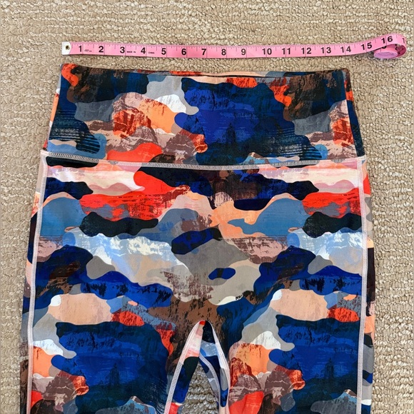 Fabletics Vibrant Blue and Orange Camo Leggings - Picture 5 of 6